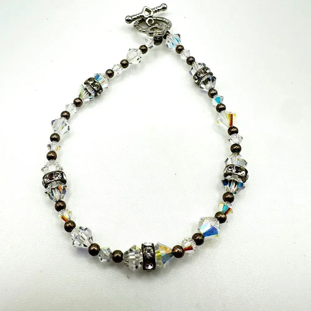 Unbelievable AB Crystal with silver tone‎ accented bracelet!