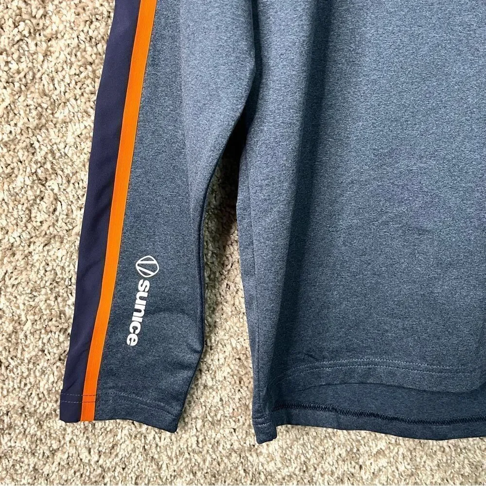Sunice Sweatshirt Men's Medium‎ Blue Quarter Neck Zip Long Sleeve Pullover