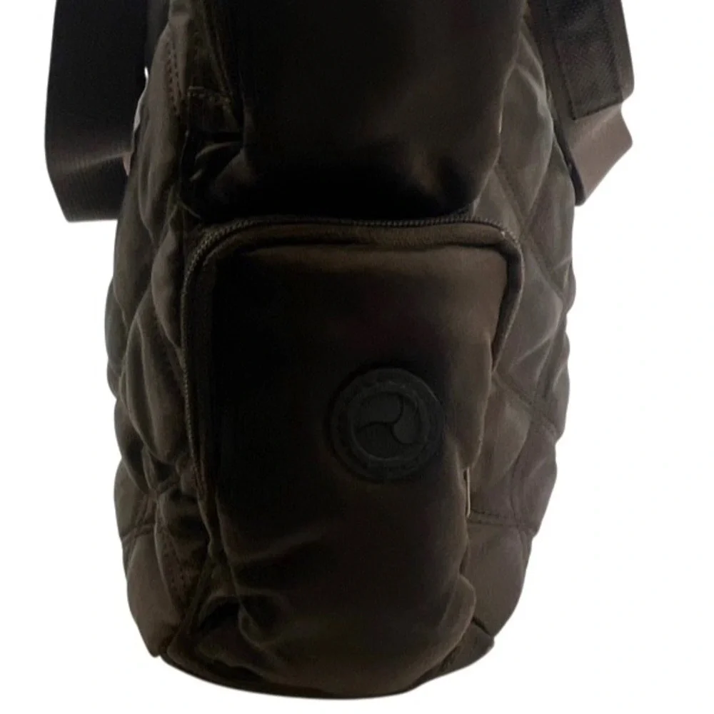 Vintage Eddie Bauer‎ Quilted Tote Bag Womens Large Brown Nylon Puffer Utility