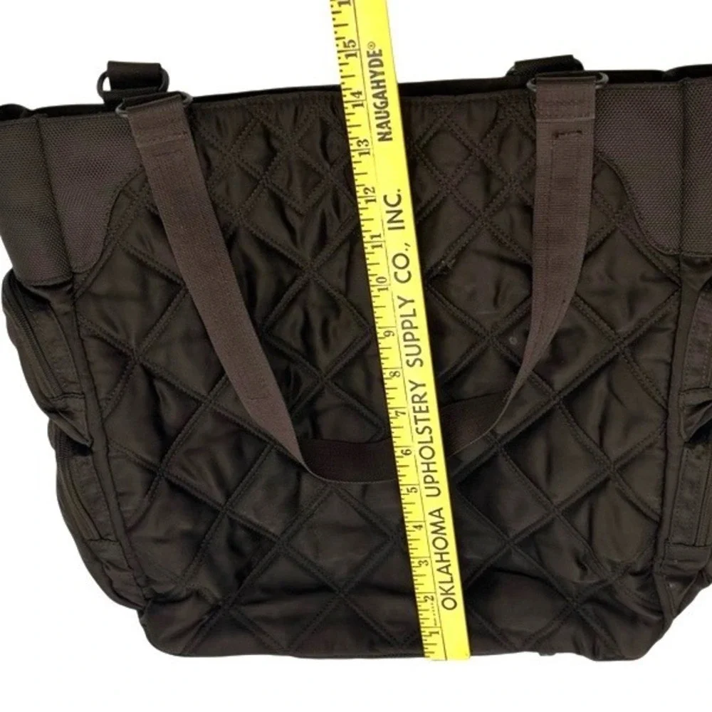 Vintage Eddie Bauer‎ Quilted Tote Bag Womens Large Brown Nylon Puffer Utility