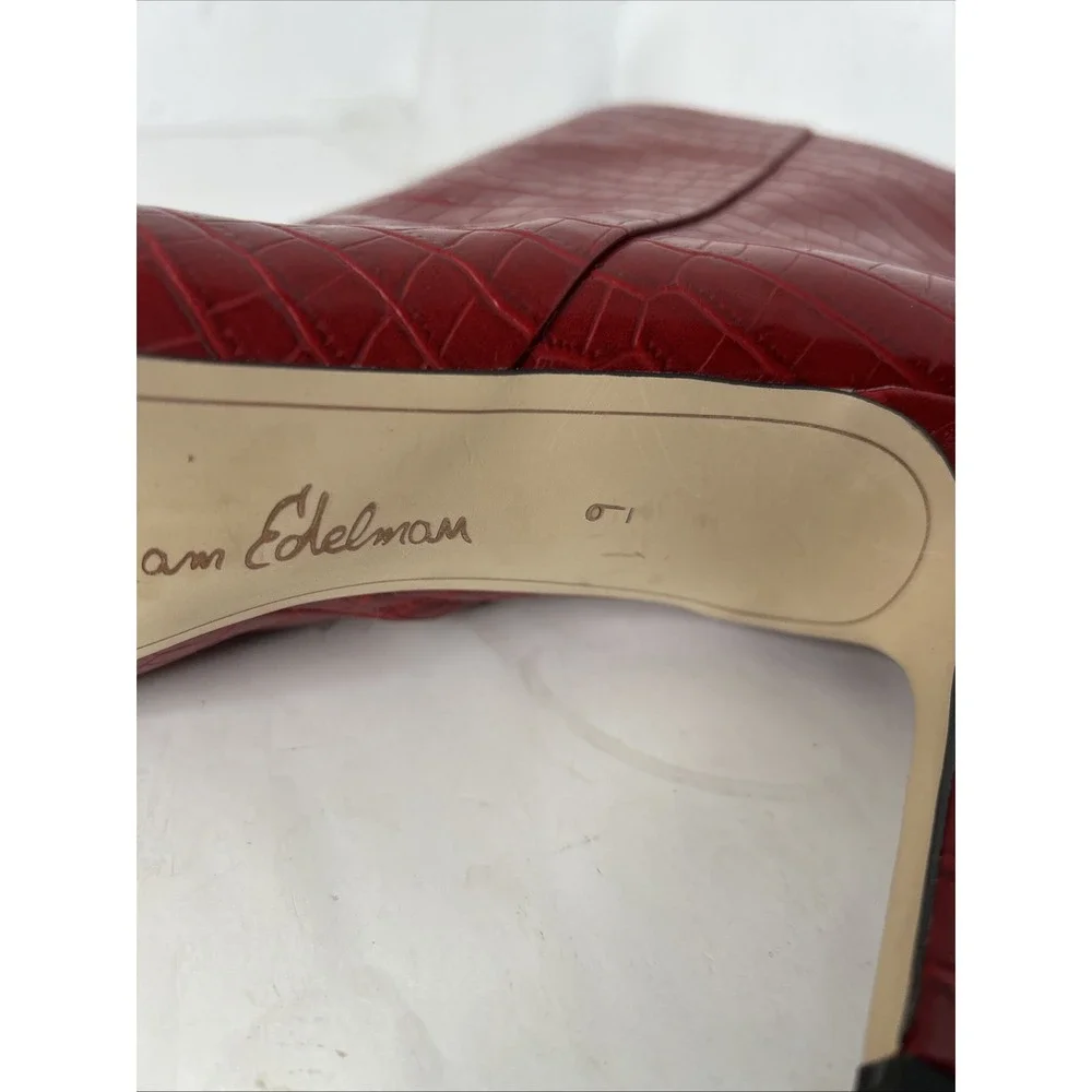 SAM EDELMAN 'Olie' Spiced Red Croc‎ Bootie size 9