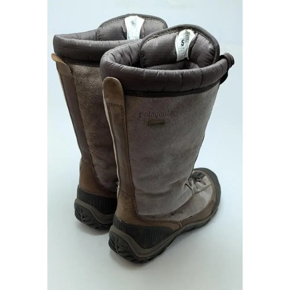Womens Patagonia Koyuk Waterproof Velvet Brown‎ Leather Snow Boots T10690 Size 7