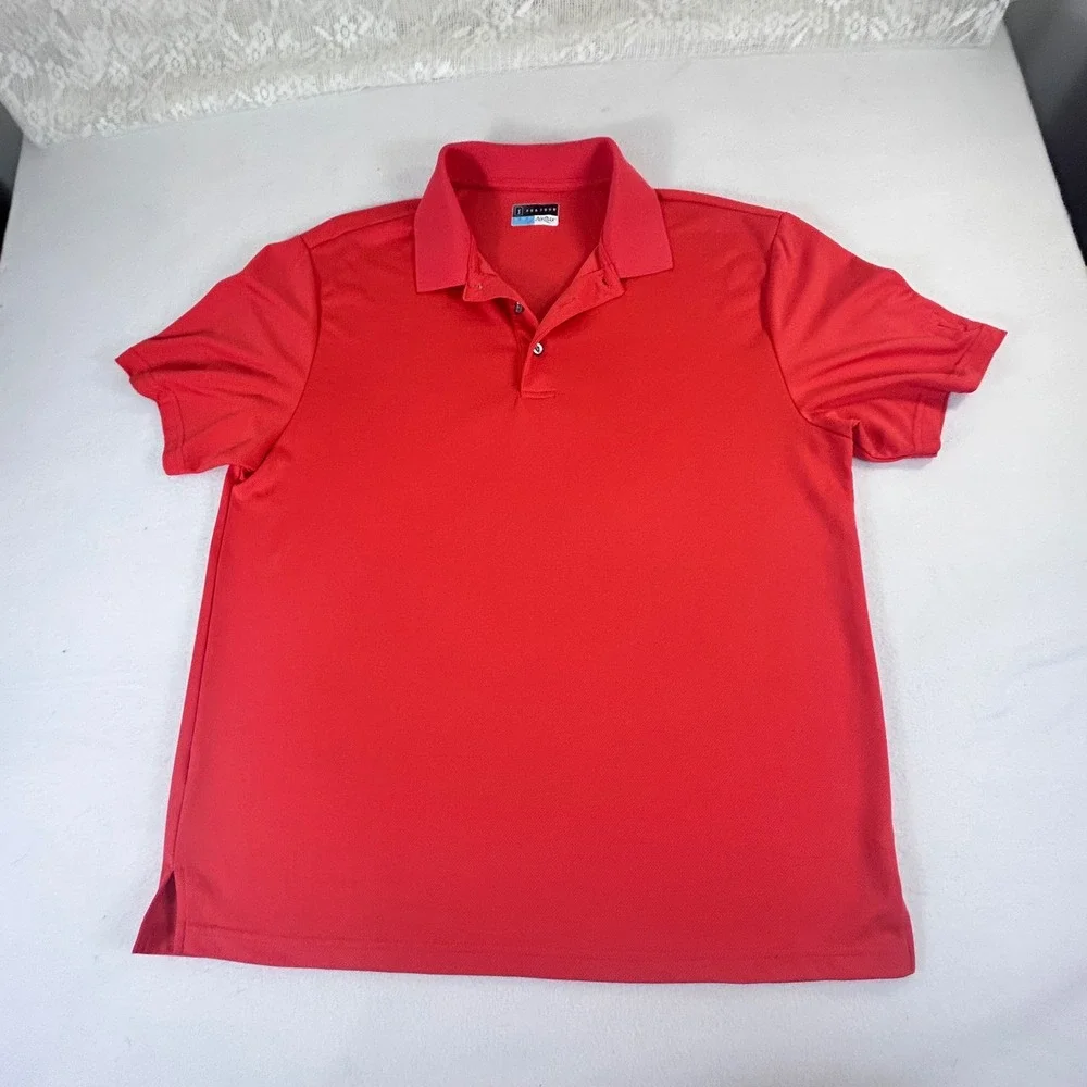 PGATOUR‎ Mens Red Airflux Golf Polo Shirt XL Short Sleeve Performance
