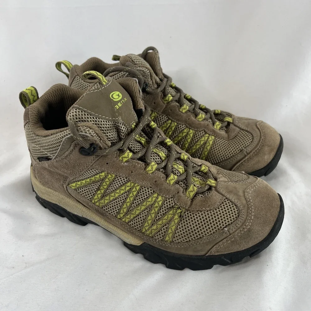 Gen-X Women's Hiking Boots Shoes 9.5‎ Green Beige High Top Active