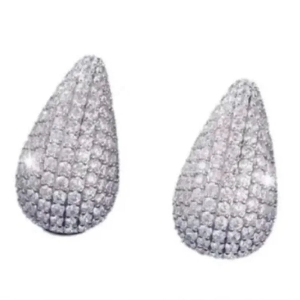 Jewels‎ by Sunaina Silver Pave Teardrop Stud Earrings