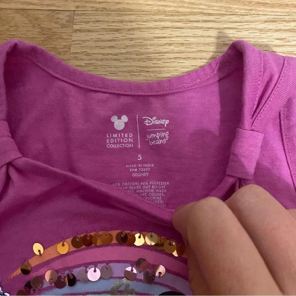 Disney Tiana Princess Shirt Dress Bundle Sz 5 Kids Girls Minnie Mouse Sequin