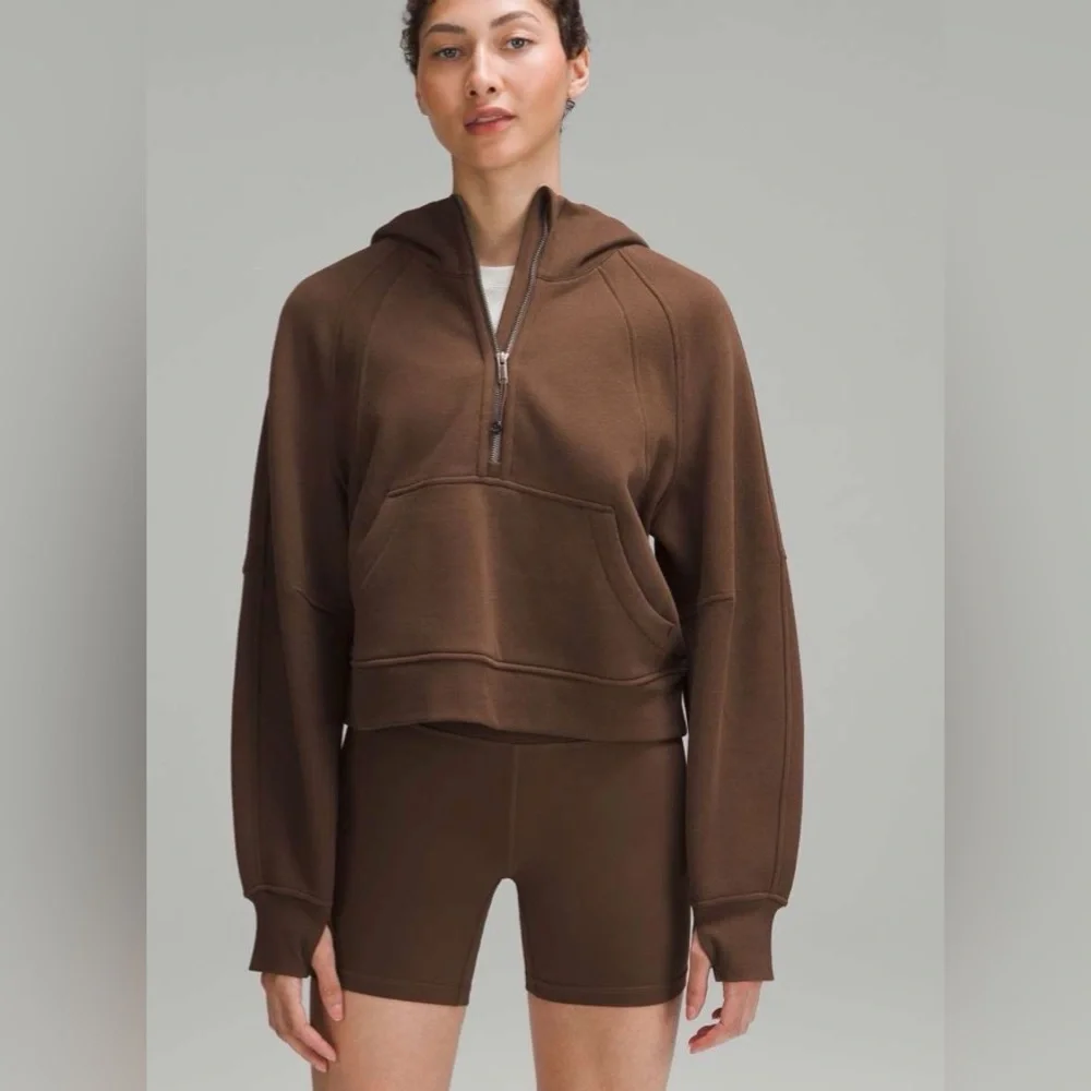 Lululemon Scuba Oversized Funnel-Neck‎ Half Zip Hoodie Java XS/S
