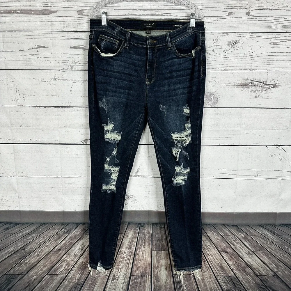 Judy Blue Jeans Womens Size 32‎ Skinny Dark Wash High Rise Comfort Stretch