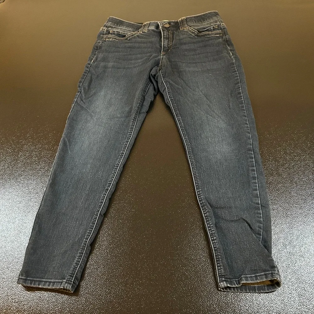 Democracy‎ Dark Wash Denim Jeans Womens 10 Crop Ankle Skinny Ab Solution 32x26