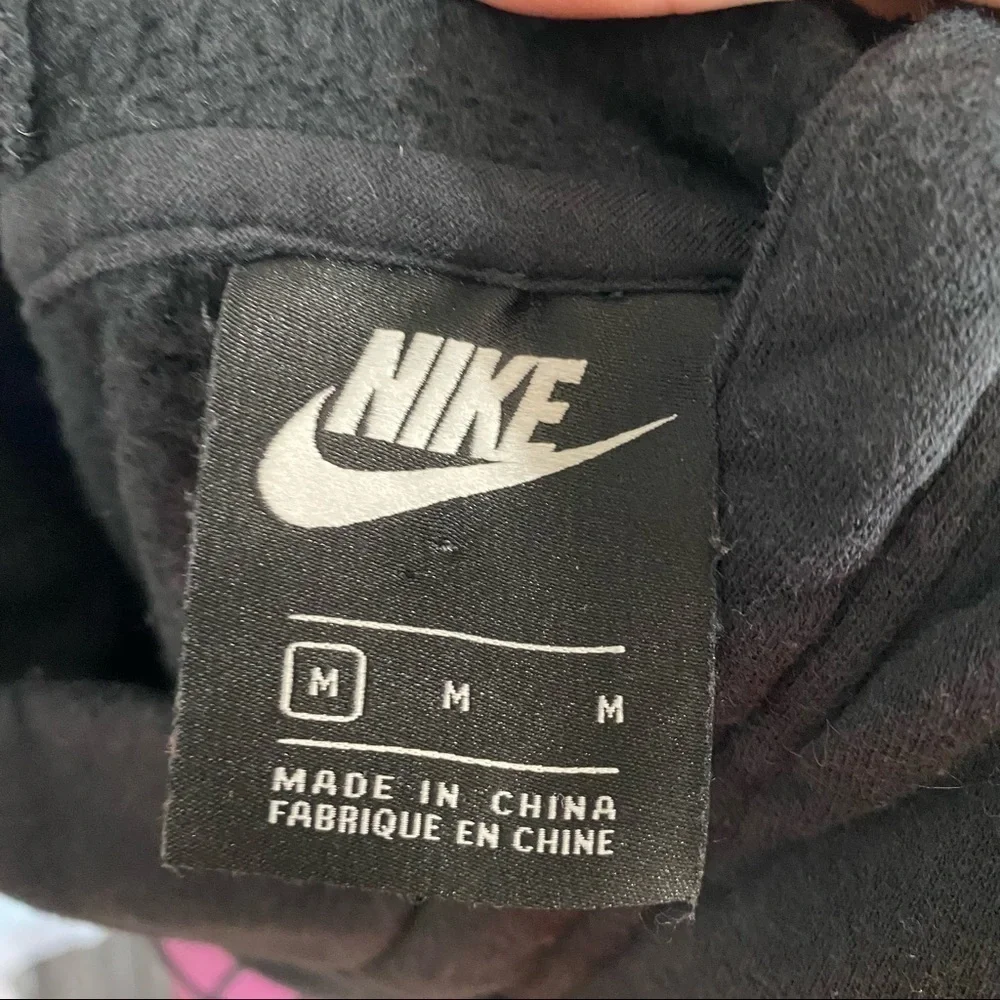 Nike Sweatshirt Medium Girls Hooded Black Purple Pullover