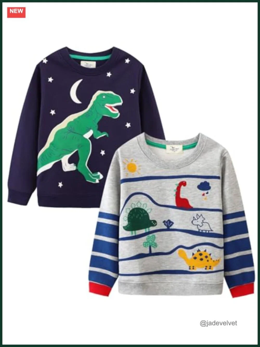 Toddler Boys 2-Pack Long Sleeve Pullover Sweatshirts Crewneck