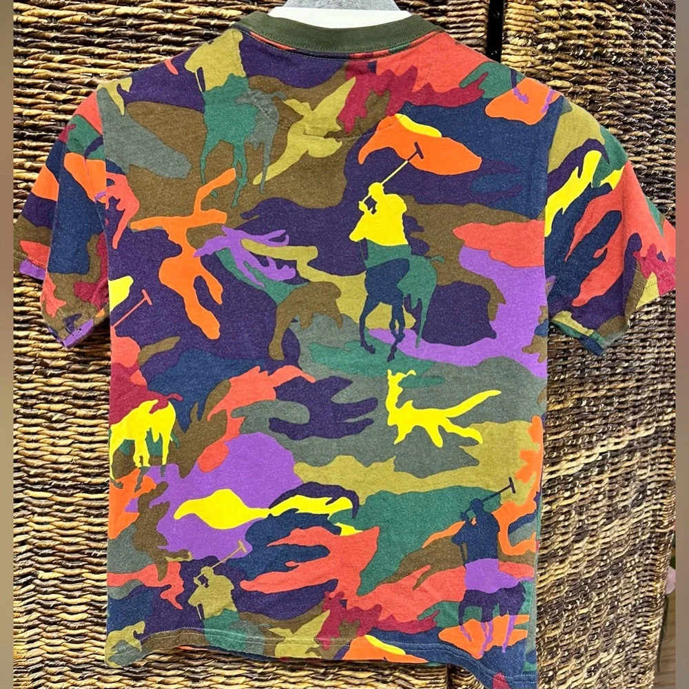 Polo Ralph Lauren- Colorful Camo Polo Youth T-Shirt, Size:‎ Medium (10/12)