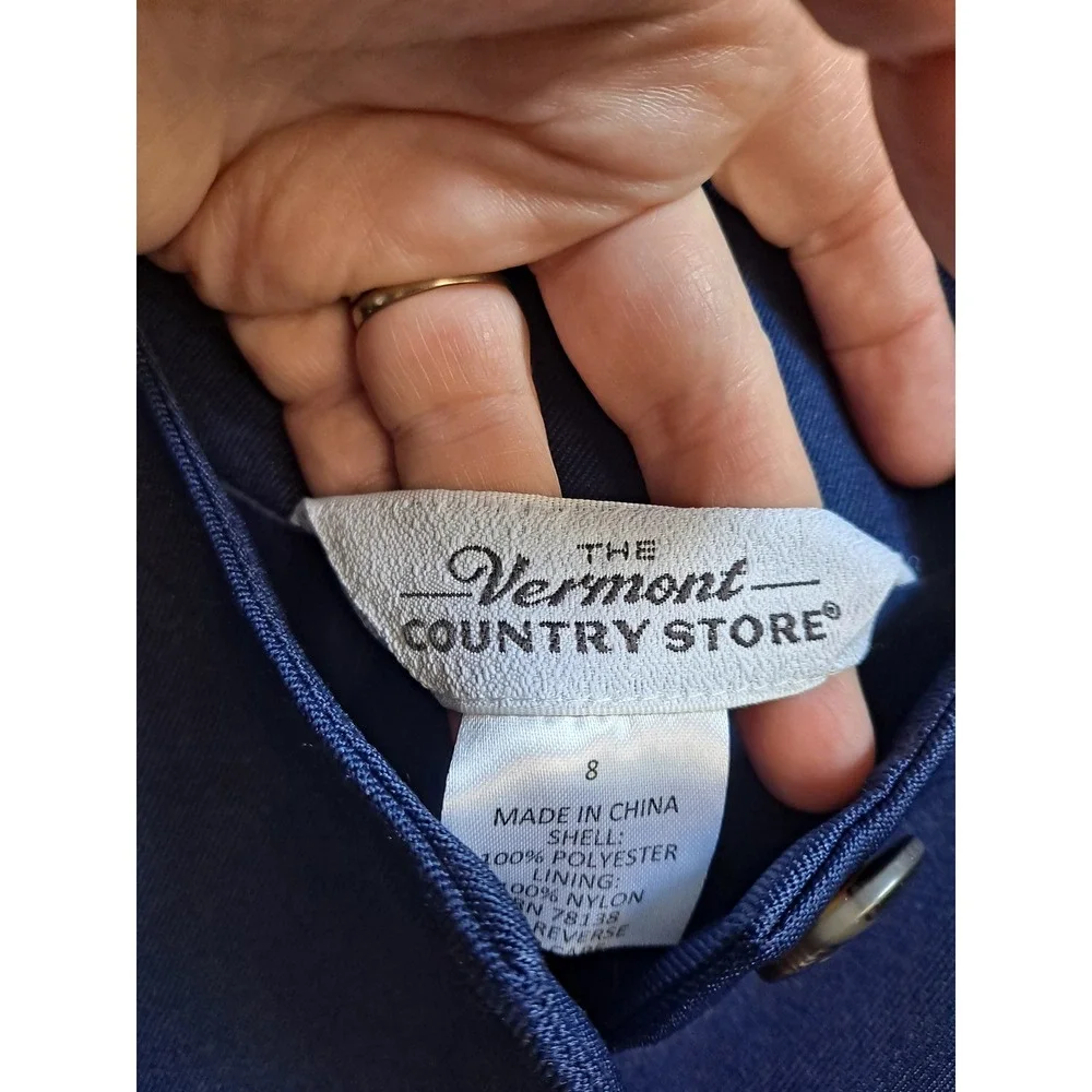 Vermont Country Store Blazer Jacket Career Button Front Blue Size‎ 8