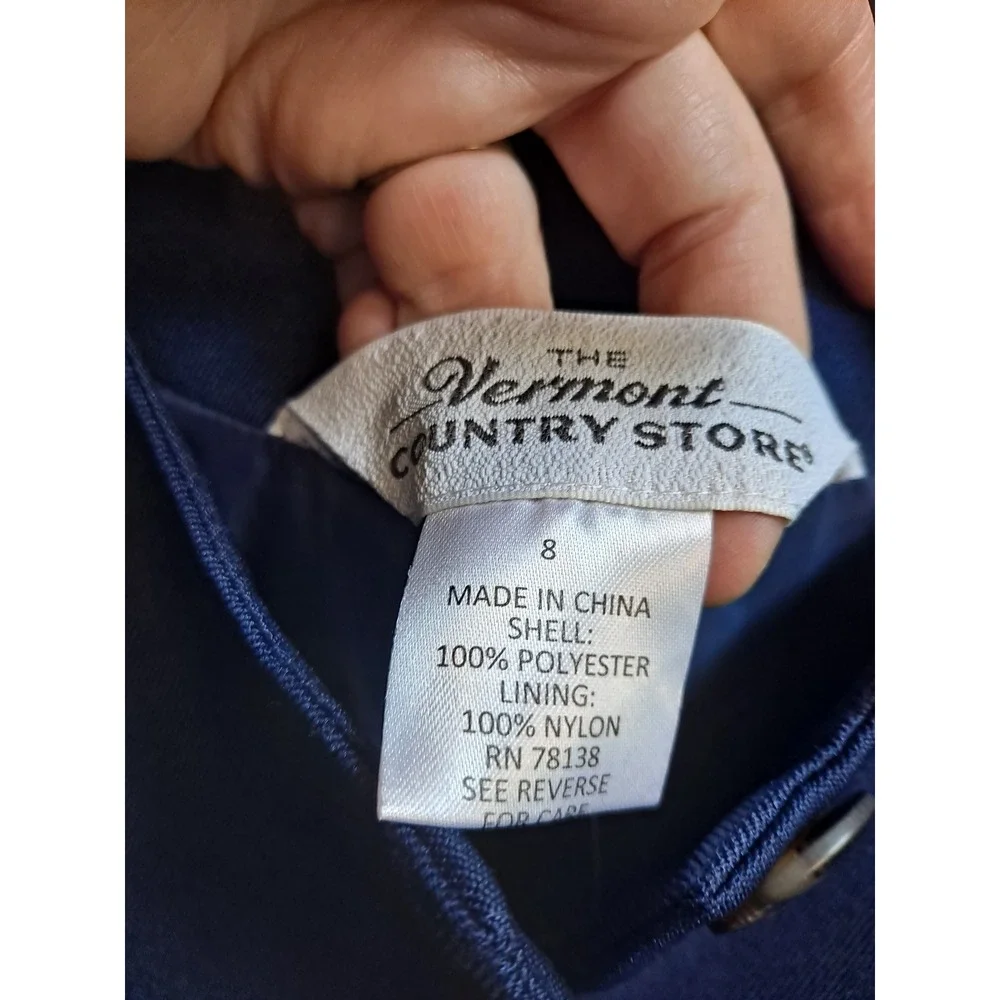 Vermont Country Store Blazer Jacket Career Button Front Blue Size‎ 8