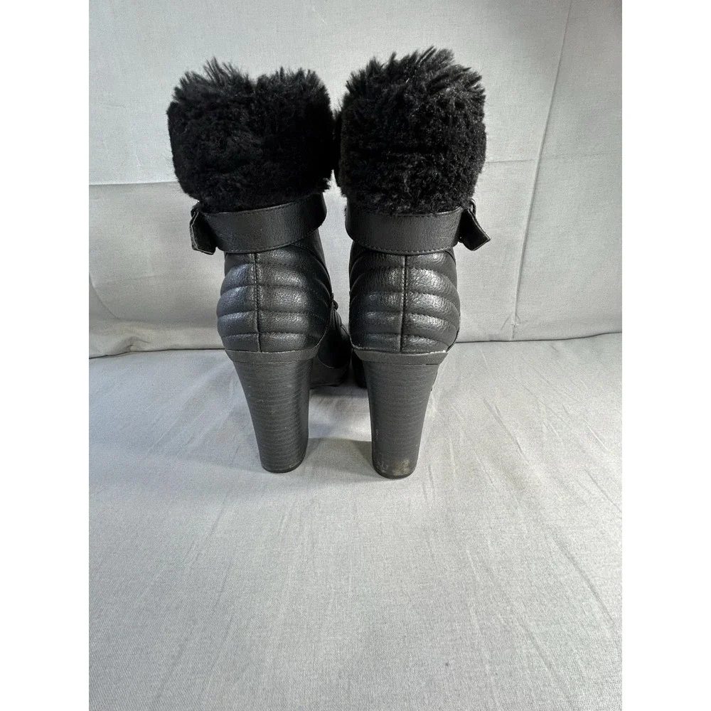 G by Guess Faux Fur‎ Trim Black Boots Women's 7M