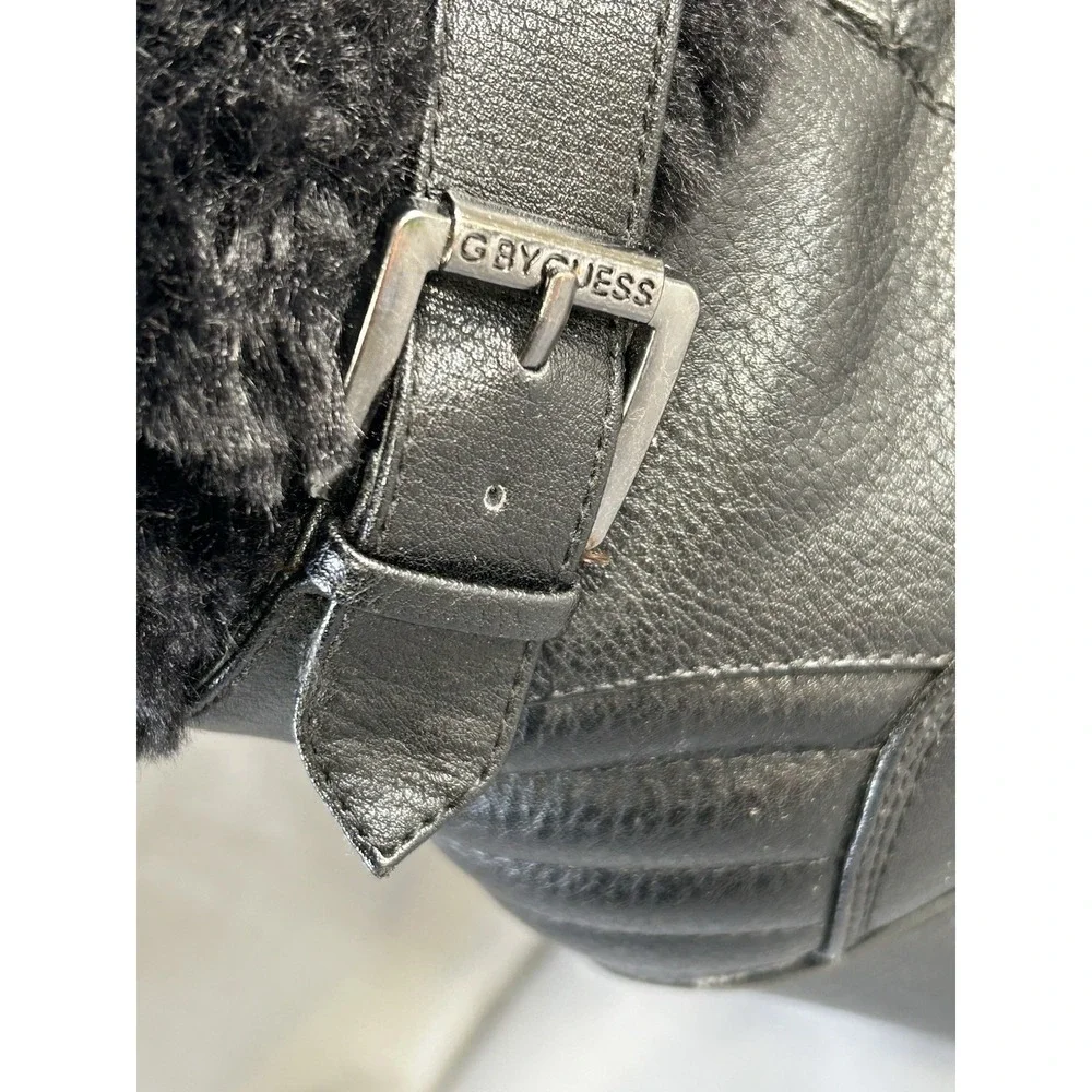 G by Guess Faux Fur‎ Trim Black Boots Women's 7M