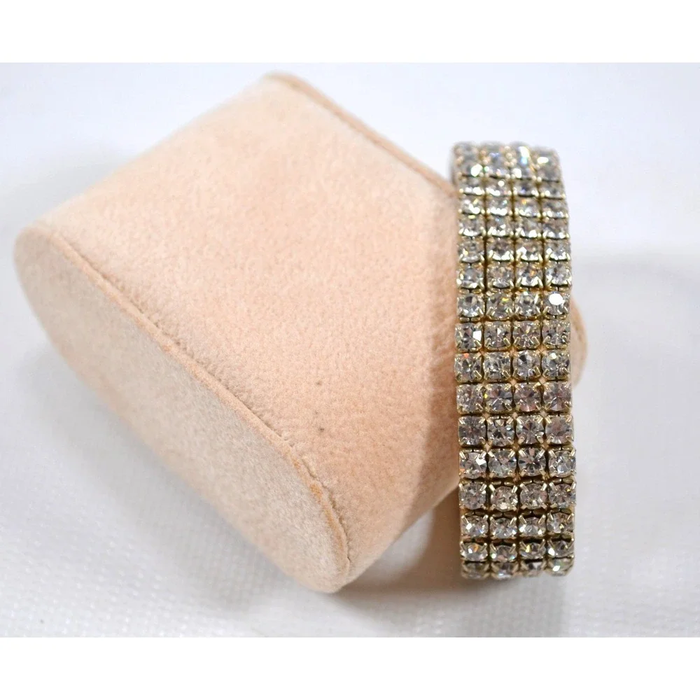 Rhinestone Stretch Bracelet Clear Rhinestones Wedding Bridal