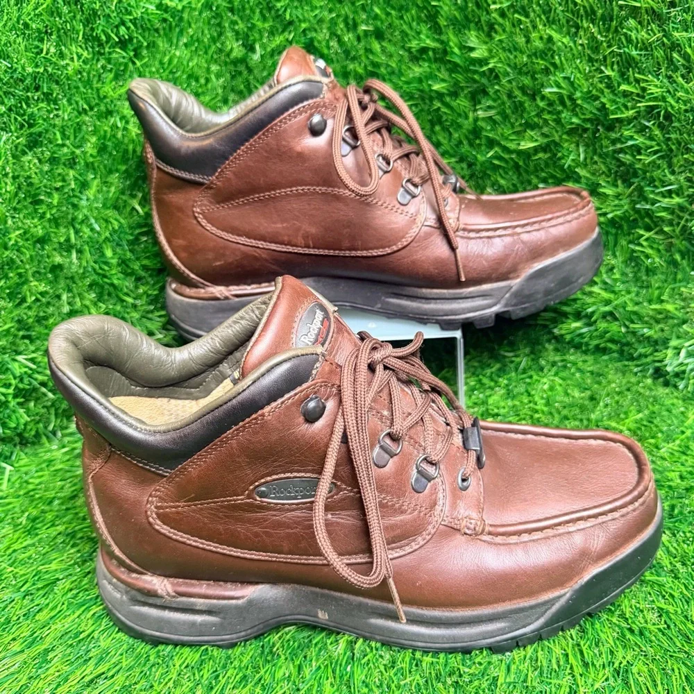 Rockport XCS Hydro-Shield Waterproof Leather‎ Hiking Boots Mens 9.5 Brown ML966