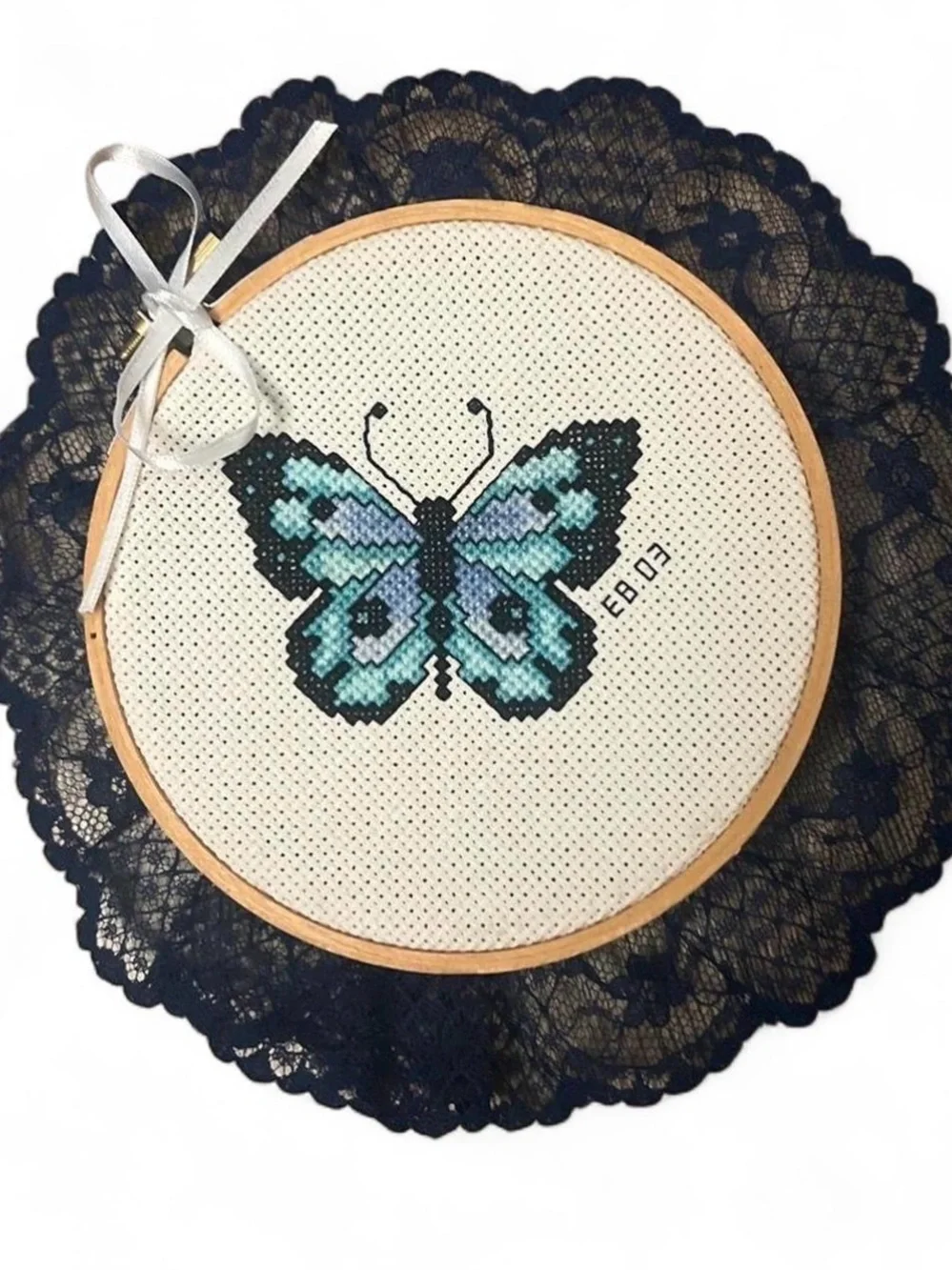 Handmade Cross-Stitch Embroidered Set House Decorations Wall Art Wooden Hoops