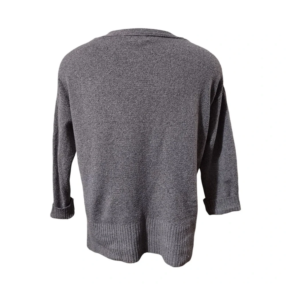 Thyme & Honey Women's Size L Long Sleeve Super Soft Gray Sweater Pullover V Neck