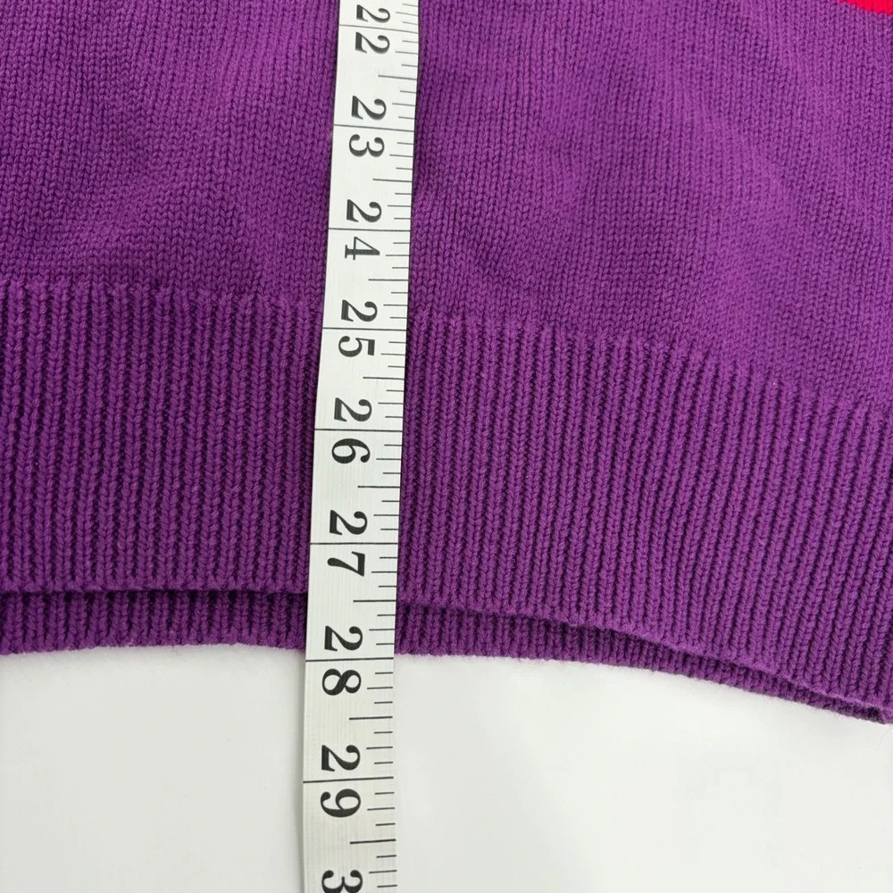 Liz Claiborne Sweater‎ 2X Multicolor Striped V-Neck 100% Cotton Knit Pullover