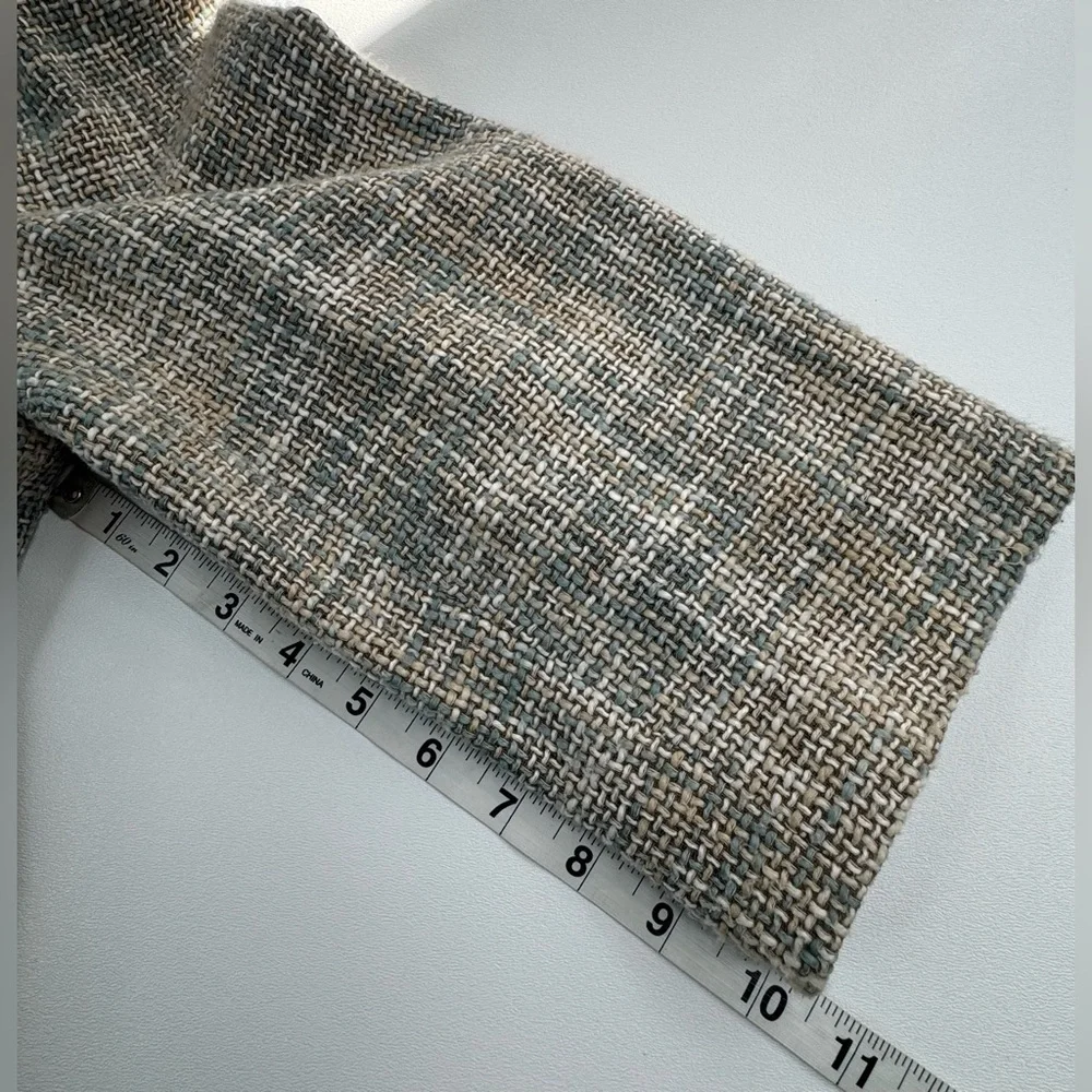 Liz Claiborne 100% Cotton Tweed Lined 3/4 Sleeve Blazer Size XL