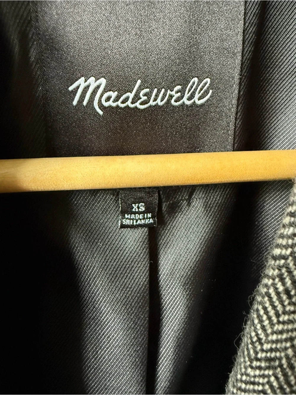 MADEWELL Larsen Blazer Herringbone Preppy Academia Classic Oversized‎ Wool XS