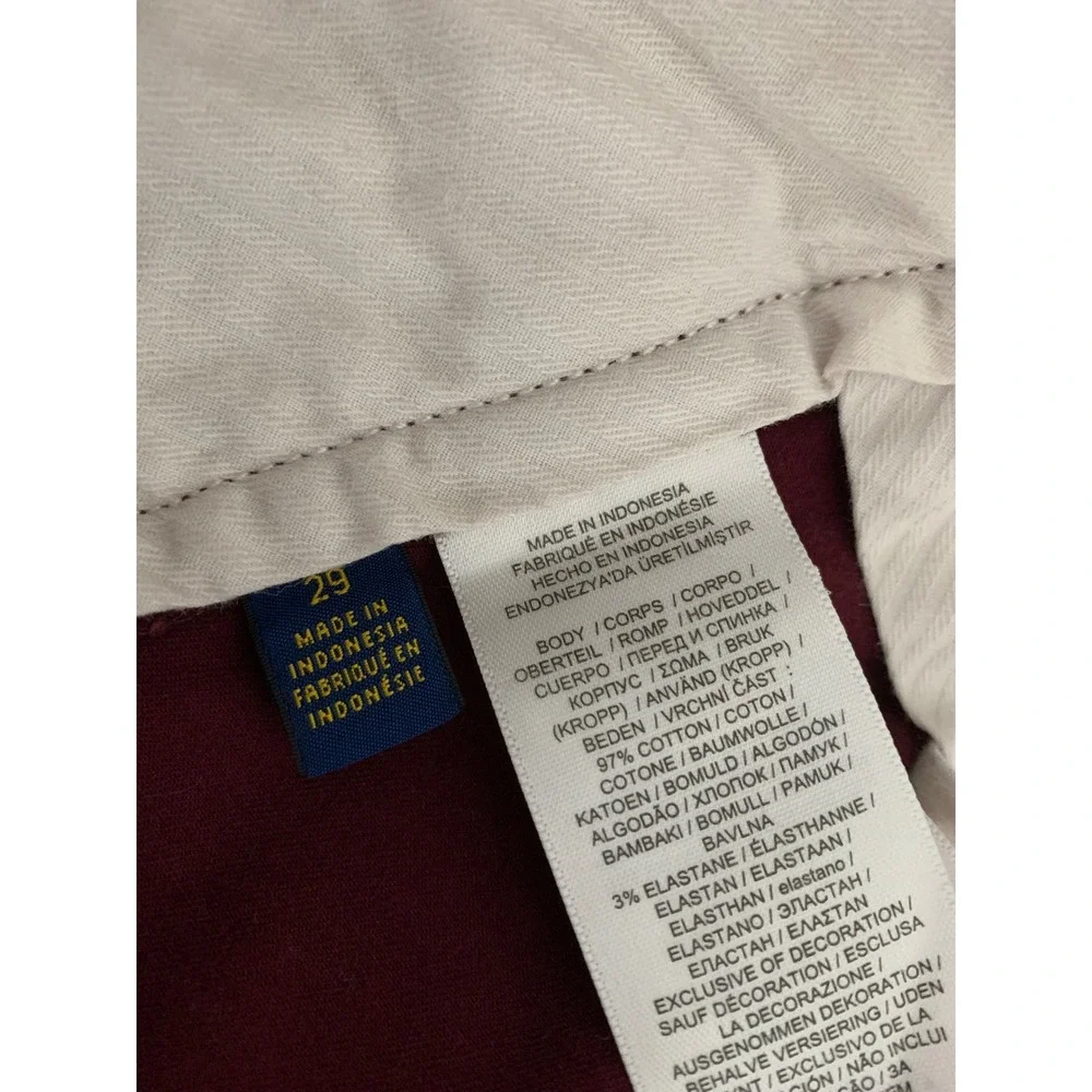 Polo Ralph Lauren Shorts Mens 29 Burgundy All Over Pony Stretch Classic Chino