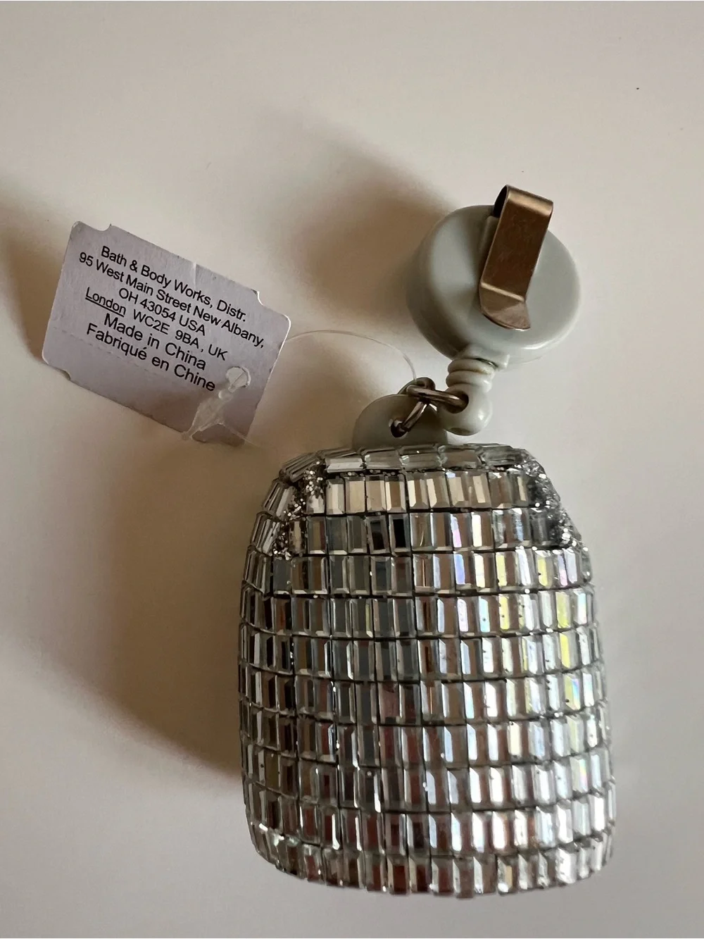Bath & Body Works Silver Mirrored Sequin Hand Sanitizer Reel NWT
