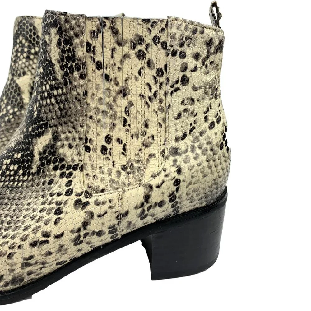 BLONDO Elvina Snakeskin Embossed Leather Waterproof Zip‎ Booties