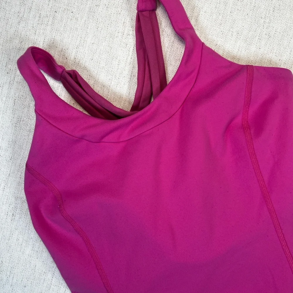 Lululemon Pink Compassion Athletic Yoga Training Tank w/ built in Sports Bra