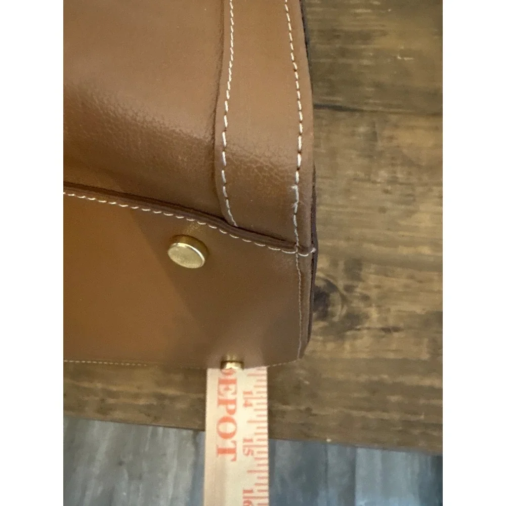 CLAUDIA Firenze made in ITALY Cognac Brown Leather Large Purse Bag Gold Lock
