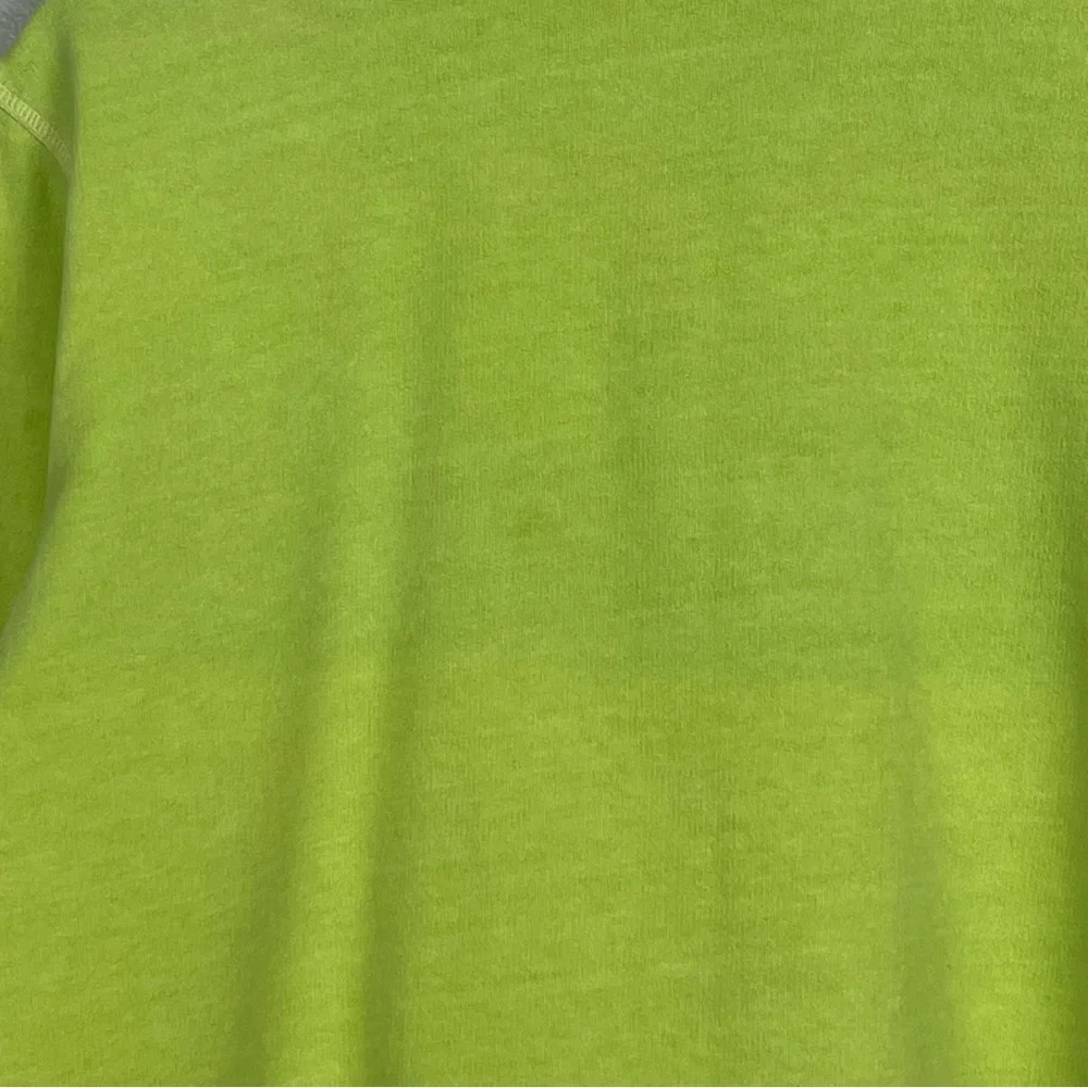 Fresh Priduce lime green mandarin collar zip front lightweight jacket, large.