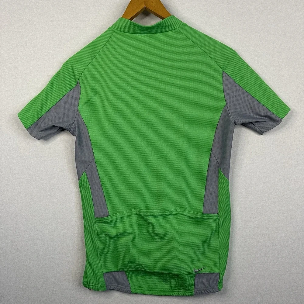 Nike Sphere Dry Adult Medium Cycling Shirt Green/Gray ‎ Lightweight Waffle