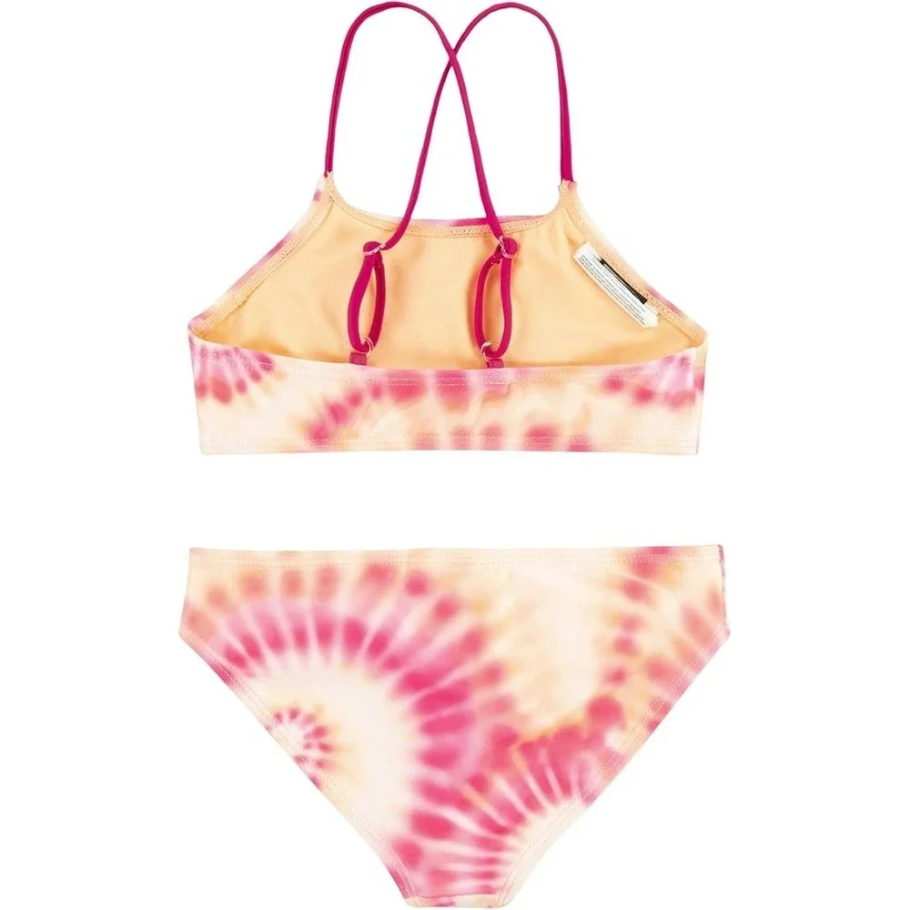 Lot Of 3 Hurley Girls Flounce Bikini 2-Piece Swimsuit Swimwear Hyper Pink New!