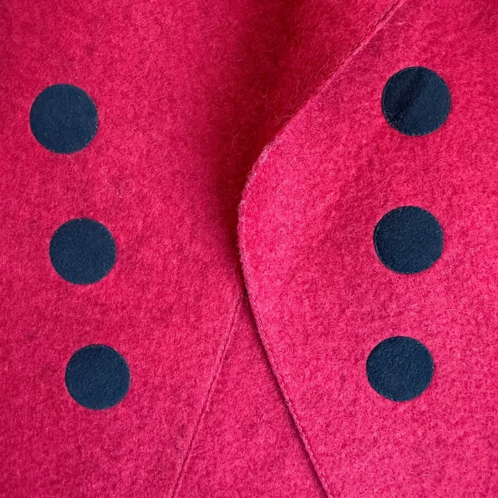 Teresa Maria Widuch Roku Vest Cherry Red Wool Felt Wearable Art USA Size S
