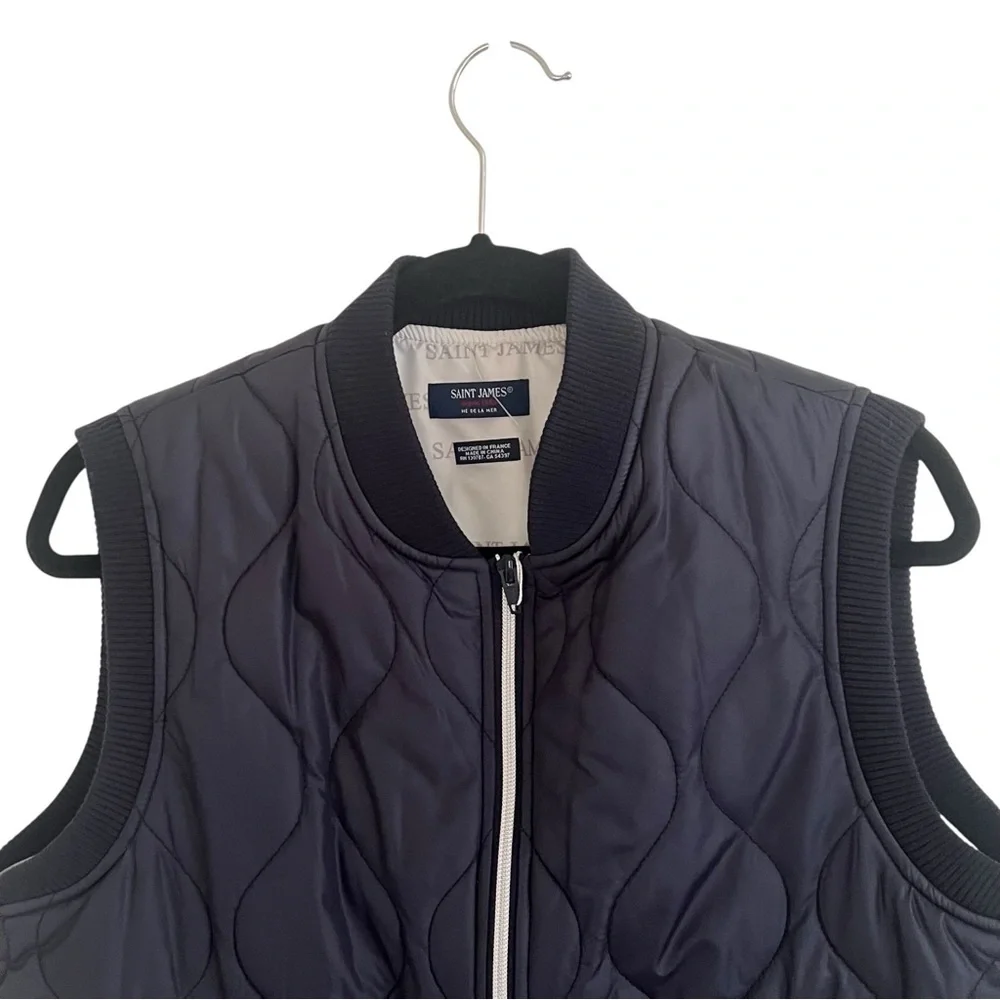 Saint James Maelie Navy Blue Quilted Vest NWT Size FR 40