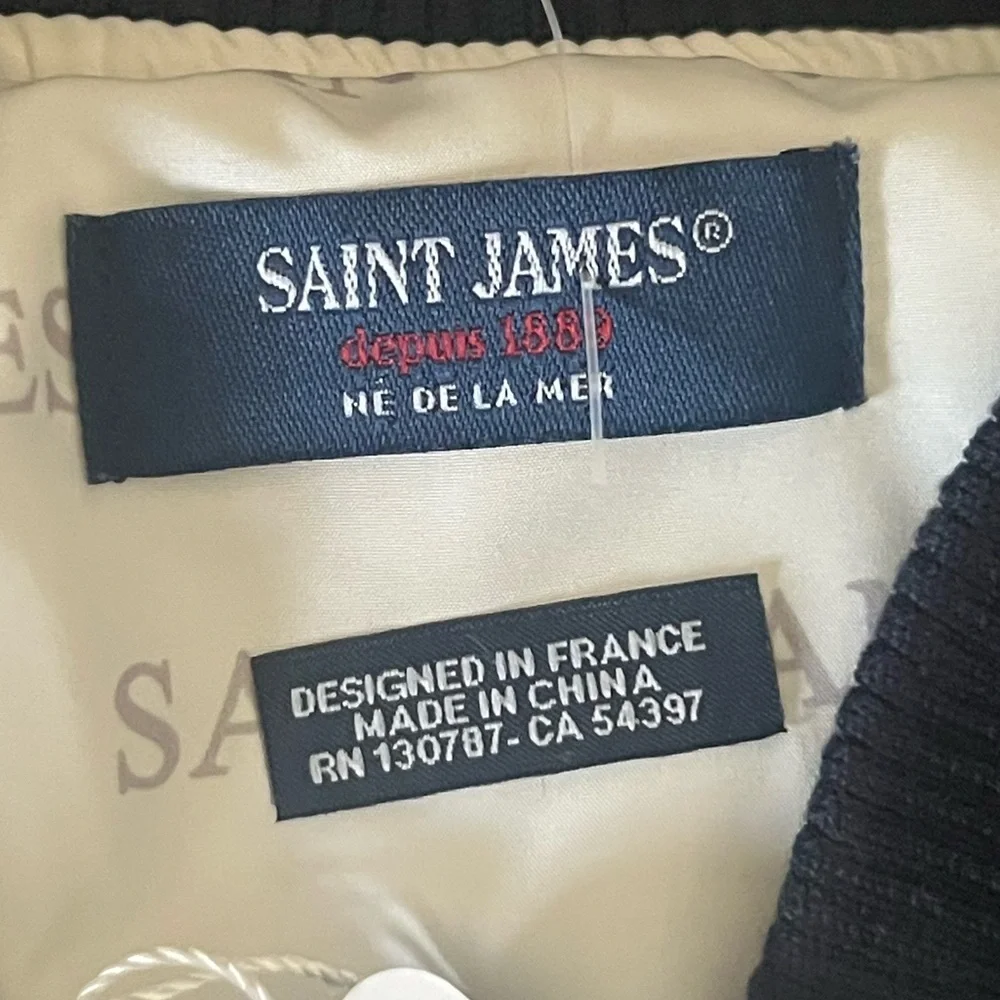 Saint James Maelie Navy Blue Quilted Vest NWT Size FR 40