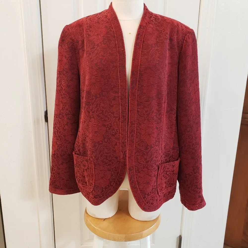 Coldwater Creek Rich Rust Patterned Blazer