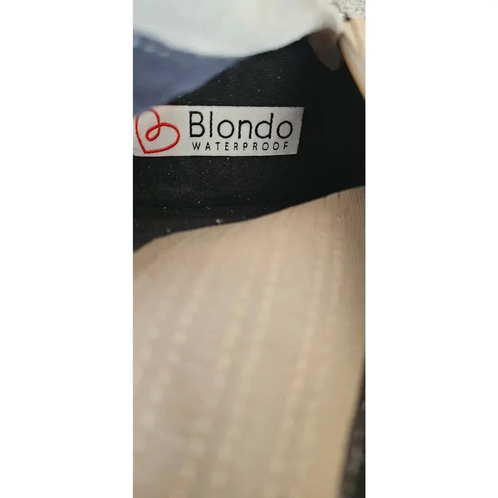 NEW Blondo‎ Irina Waterproof Leather Boots Women Sz12 Beige Pointed Toe Side Zip