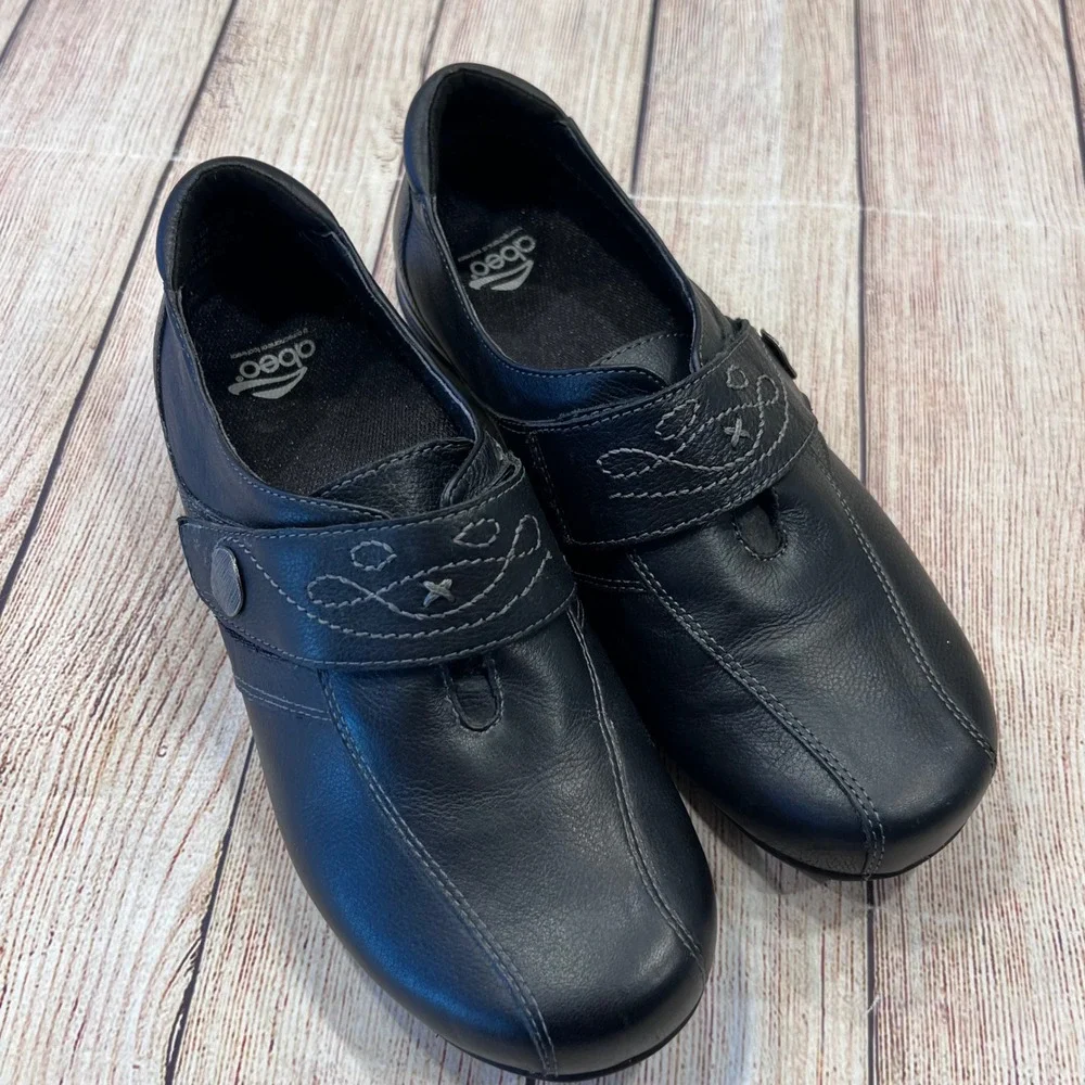 Abeo B.I.O.system Aster Black Leather Orthotic Loafers Women 8.5