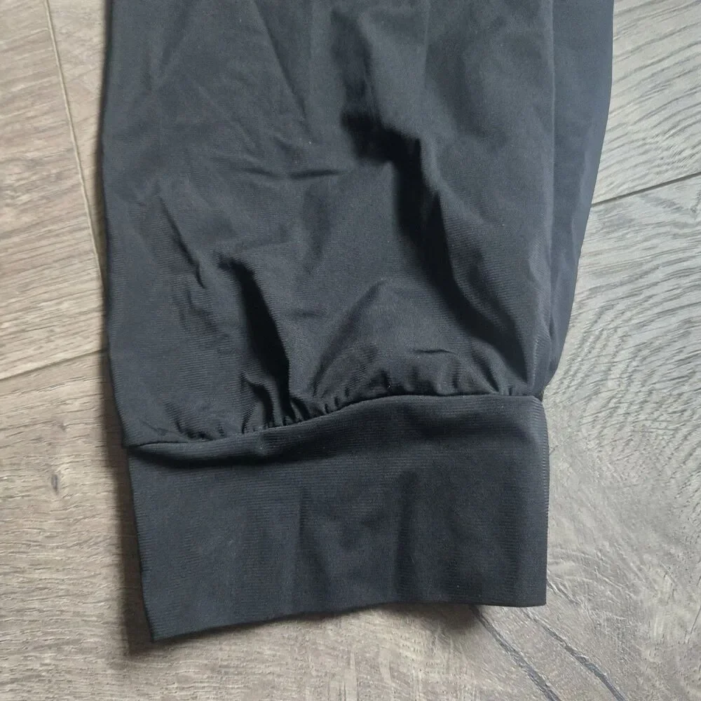 Maternity Joggers Black Stretch Quick Dry Nylon Spandex Athletic Workout Pants M