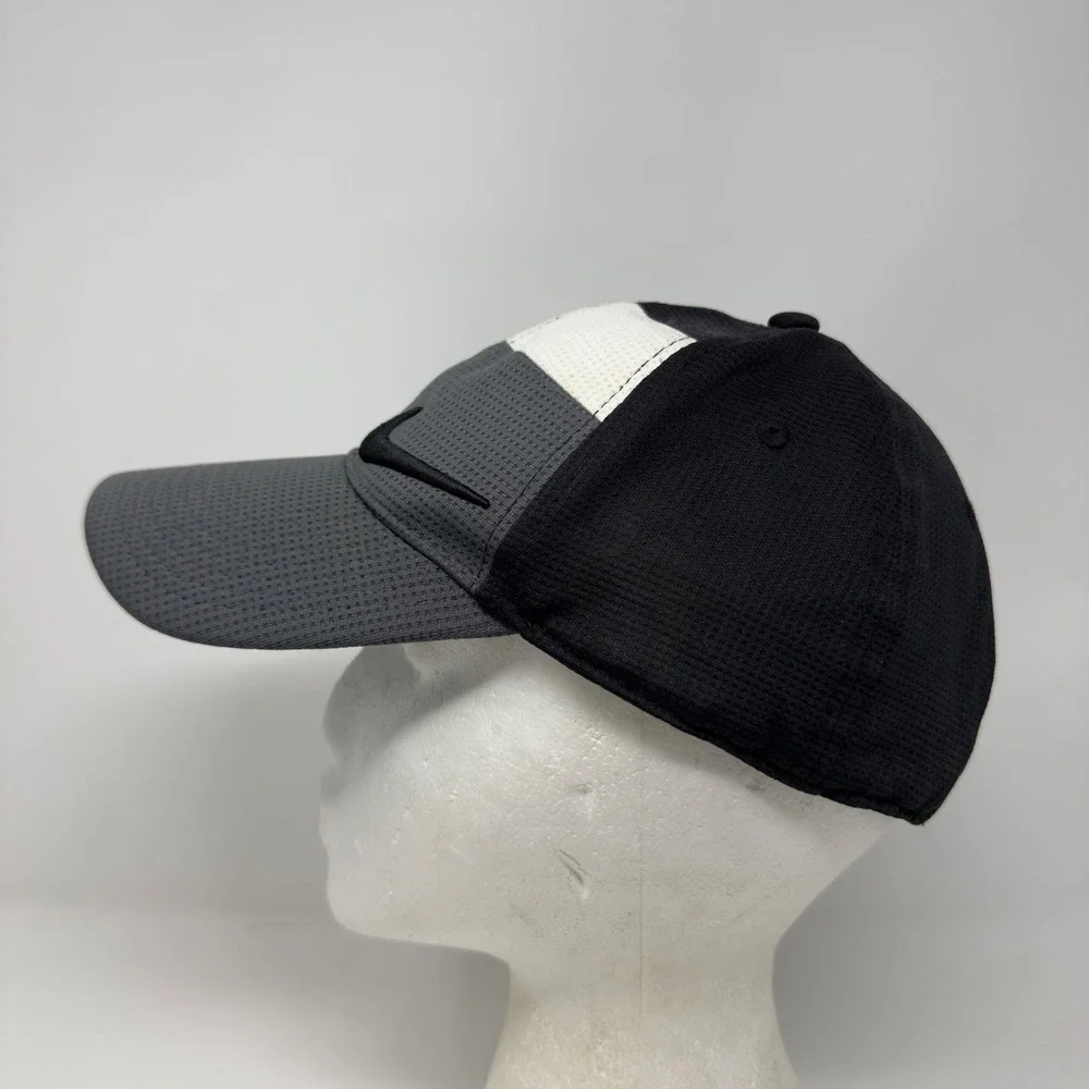 Nike Golf Hat‎ Mens Grey White Black Colorblock Mesh Adjustable Swoosh Cap