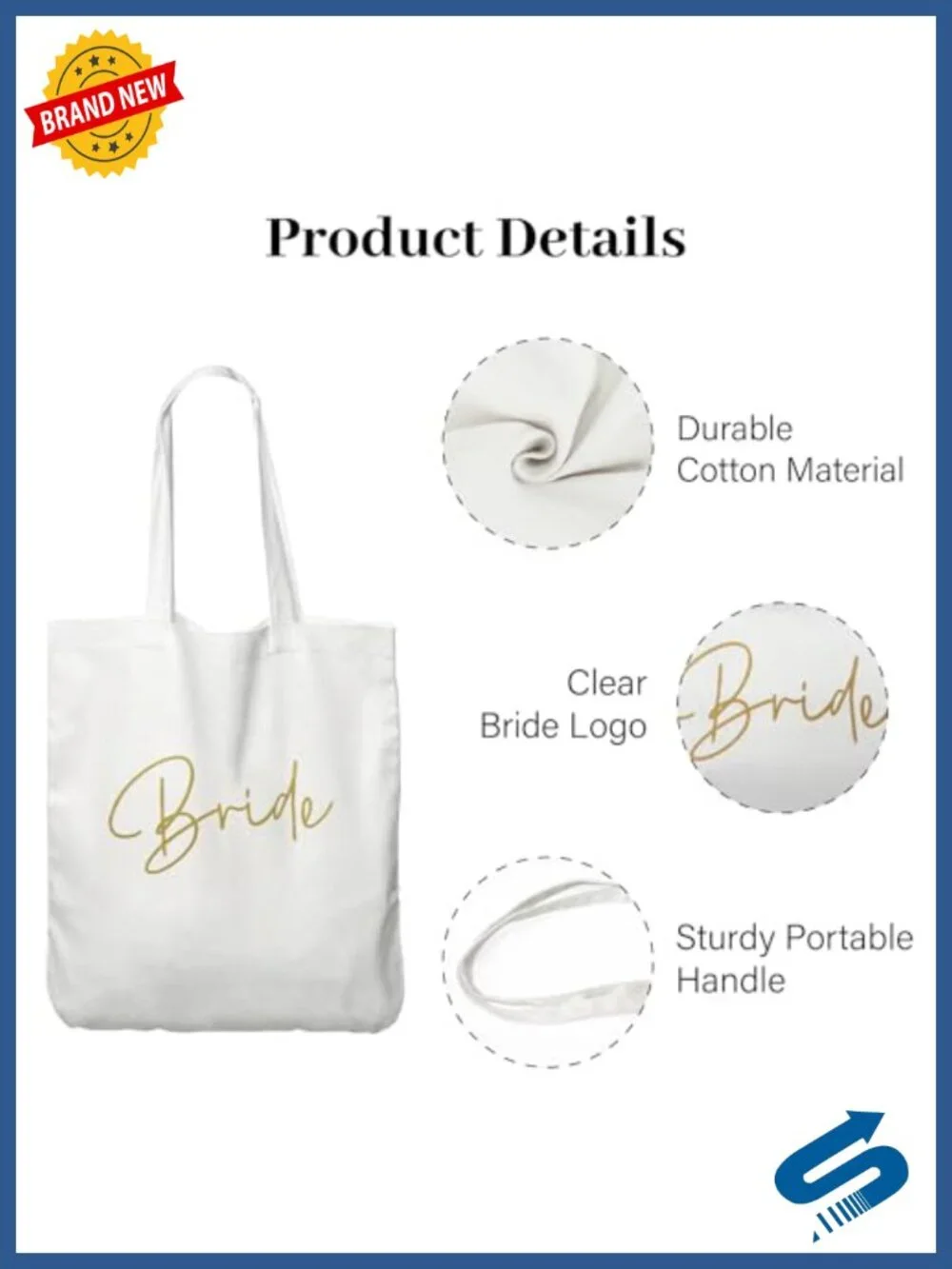 Set of 6 Cotton Canvas Tote Bags for Bachelorette Party Wedding Gifts