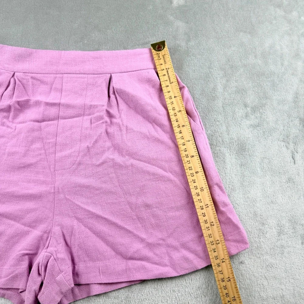 Altar'd State Pink Linen Blend Pleated Shorts Women's Small Lilac
