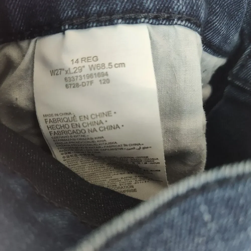 Levi's 512 Slim Taper,‎ boys youth 14 Reg, 27 x 29, dark wash blue - Gently Used