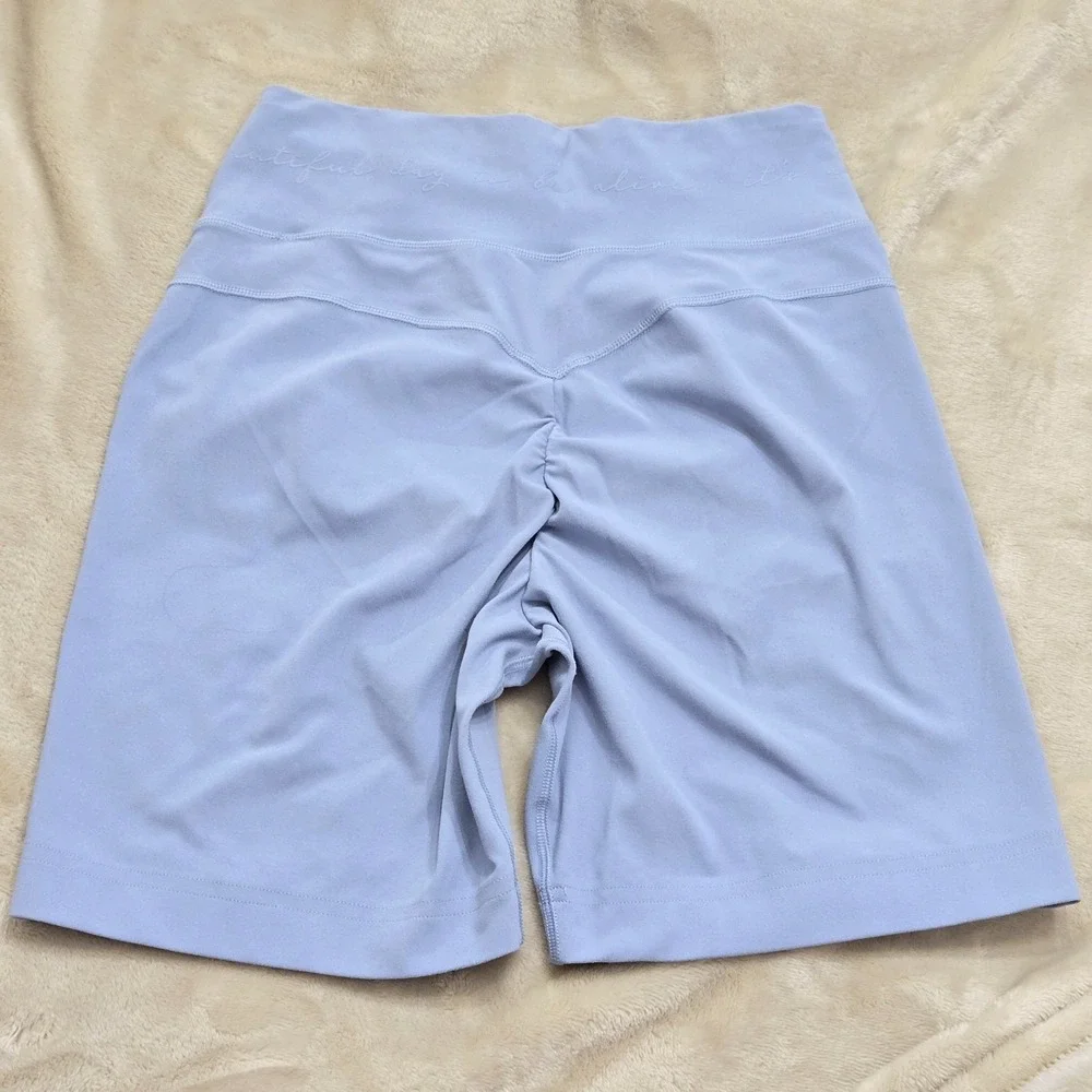 Gymshark Scrunched Biker‎ Shorts Sz S Ladies Whitney Summers Blue Workout Gym