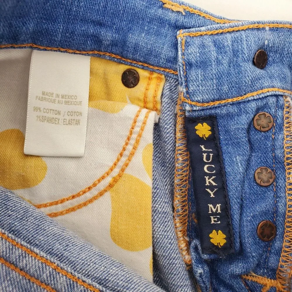 Lucky‎ Brand Sienna Tomboy Jean Shorts Size 00/24 Medium Wash Button Fly