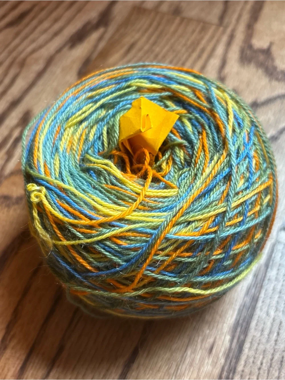 Schaefer Yarn Hand-Dyed Multicolor Blue Yellow Green Orange Wool Mohair Nylon