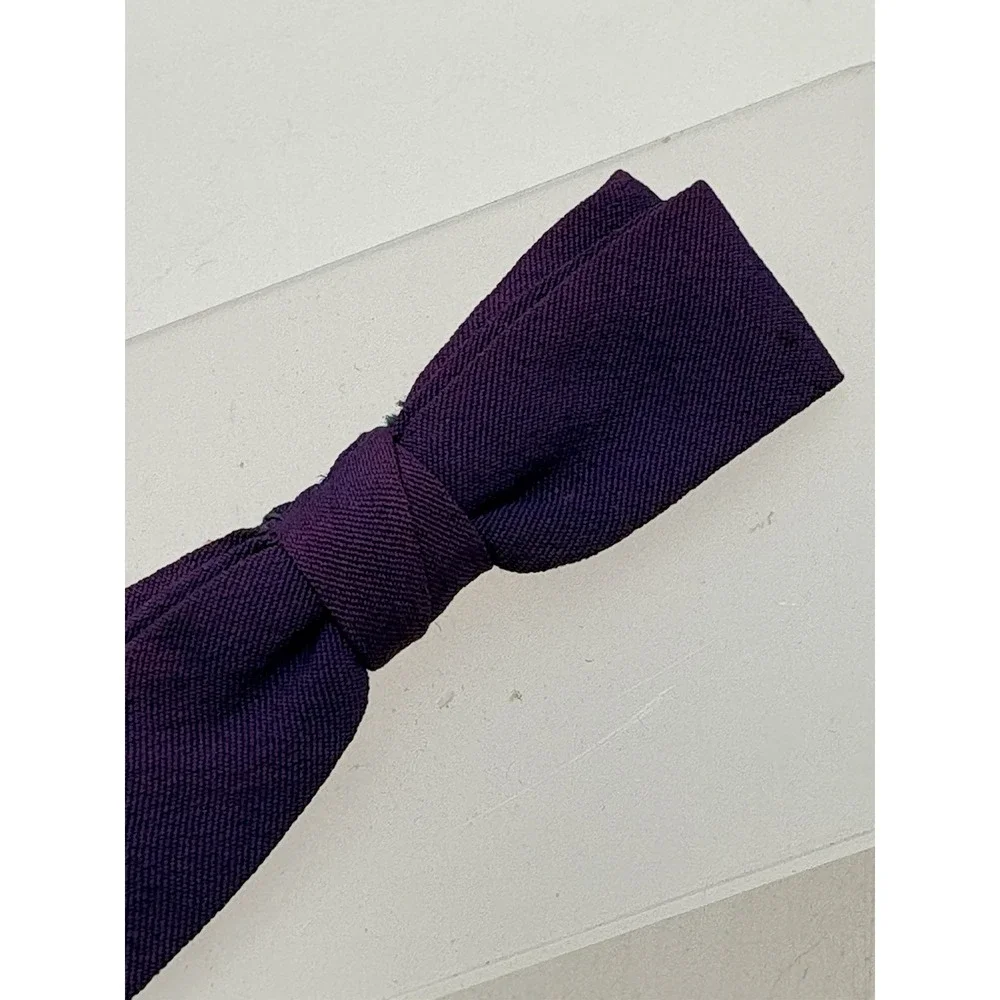 Vintage Ormond NYC Bow Tie Purple Solid Pattern 3.5
